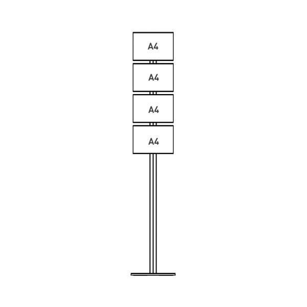 espositore autoportante con tasche