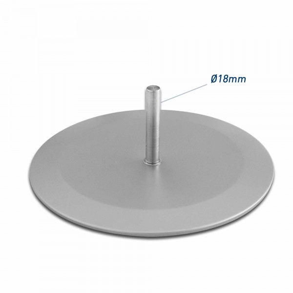 base ronde pour flexflag carré Ø325mm, goupille Ø18mm