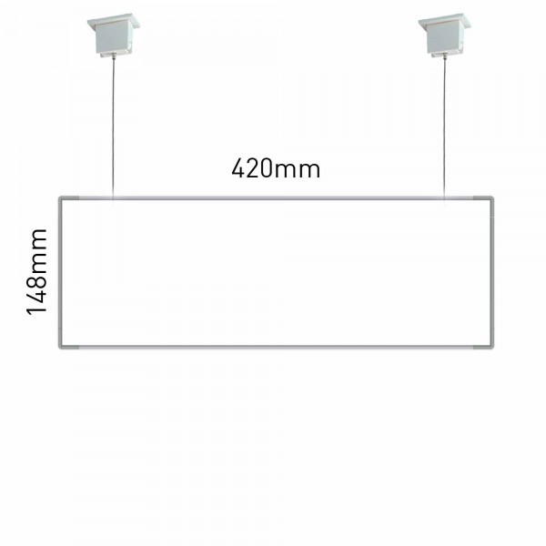 Cartello modulare intercambiabile con sistema a soffitto