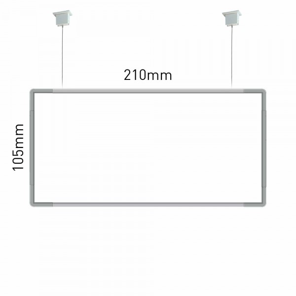 Cartello modulare intercambiabile con sistema a soffitto