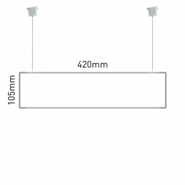 Cartello modulare intercambiabile con sistema a soffitto