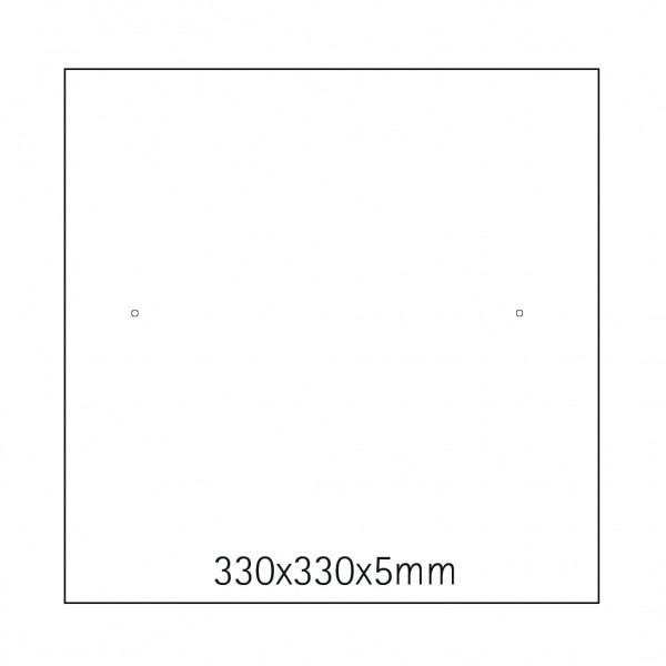 transparente Acrylablage - mit 2 x 4 mm Löchern misura 330x330x5mm